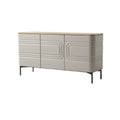 **Moderne dressoir met strakke lijnen en houten blad**