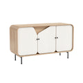 **Technische titel in het Nederlands:** Moderne houten dressoir met innovatieve deuren en metalen poten