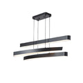 **Technische titel in het Nederlands: Moderne hanglamp met drie gebogen LED-strips en zwarte afwerking**